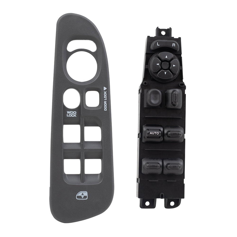 Brock Replacement Driver Front Power Window Master Switch Medium Gray Bezel Compatible with 02-05 Pickup