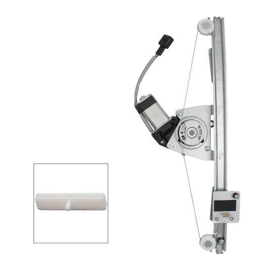 Brock Replacement Front Driver Side Power Window Regulator with Motor and Upgraded Glass Guide Plus Glass Run Channel Guide Clip Compatible With 2012-2019 500/500c 2013-2019 500e