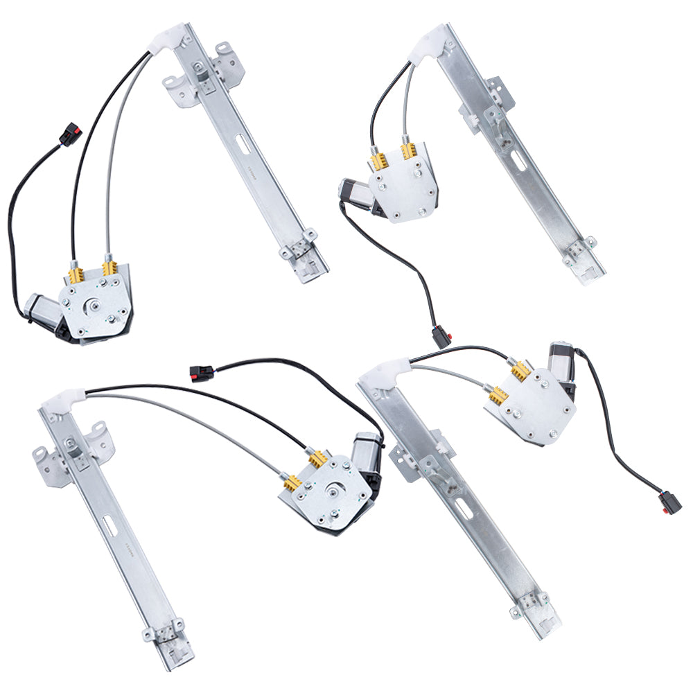 1997-2001 Jeep Cherokee Power Window Regulator With Motor Set Front+Rear LH+RH Upgrade Type