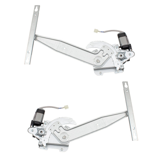 Brock Replacement Pair Set Rear Power Window Lift Regulators w/Motors Assemblies Compatible with 04-09 Aspen Durango 55362209AC 55362208AC