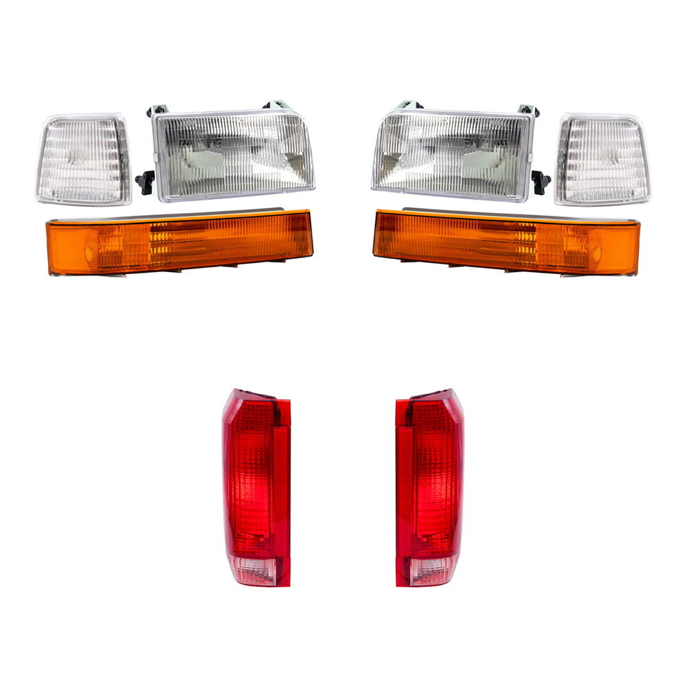 Headlights Tail Lights and Signal Lights Kit Compatible with 1992-1997 Styleside Pickup Truck