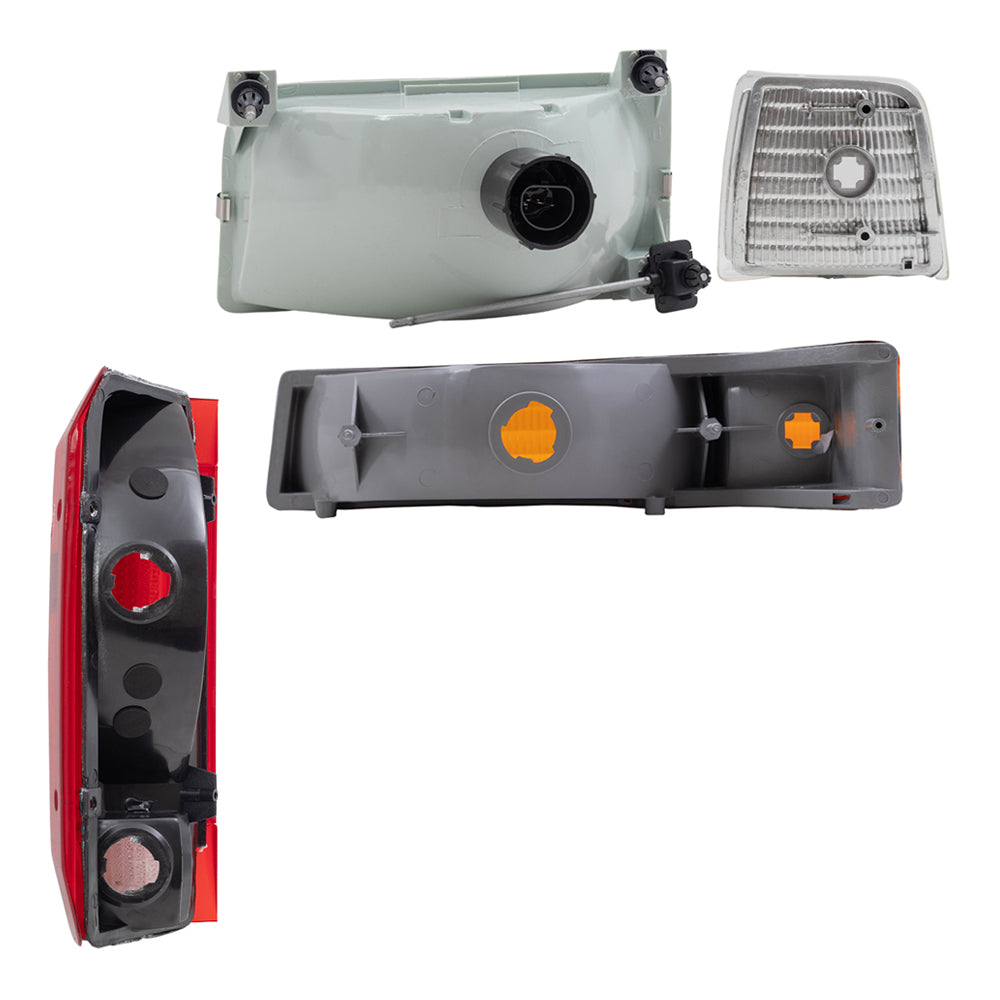 Headlights Tail Lights and Signal Lights Kit Compatible with 1992-1997 Styleside Pickup Truck