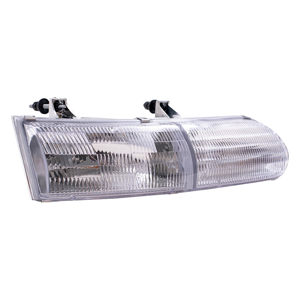 Brock Replacement Driver and Passenger Side Halogen Headlight Assemblies Compatible with 1992-1995 Ford Taurus