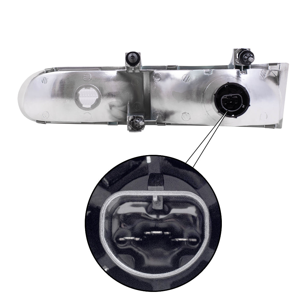 Brock Replacement Driver and Passenger Side Halogen Headlight Assemblies Compatible with 1992-1995 Ford Taurus