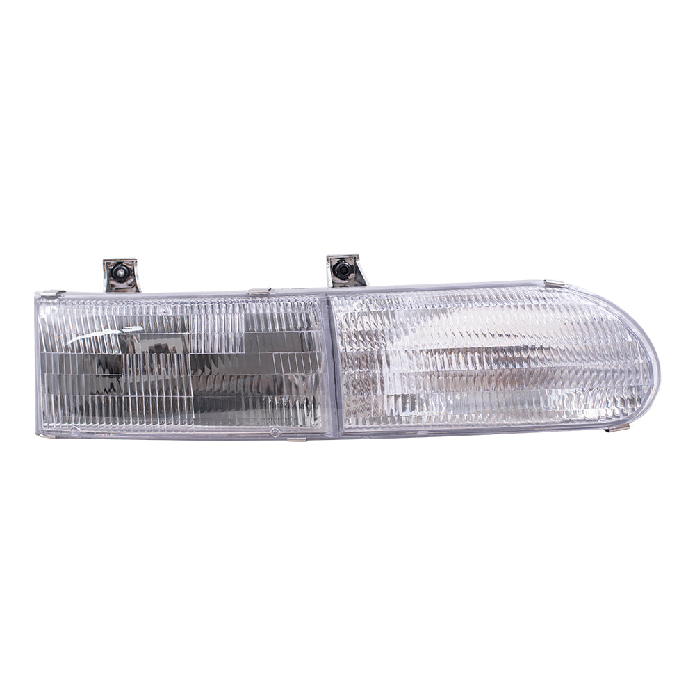 Brock Replacement Driver and Passenger Side Halogen Headlight Assemblies Compatible with 1992-1995 Ford Taurus