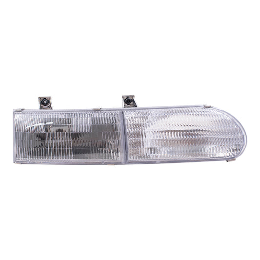 Brock Replacement Driver and Passenger Side Halogen Headlight Assemblies Compatible with 1992-1995 Ford Taurus