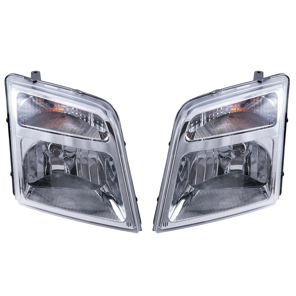 2010-2013 Ford Transit Connect Halogen Combination Headlight Assembly Set LH+RH
