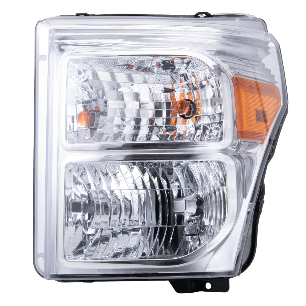 Brock Replacement Driver Left Halogen Combination Headlight Assembly Compatible With 2011-2016 Ford F-Series Super Duty