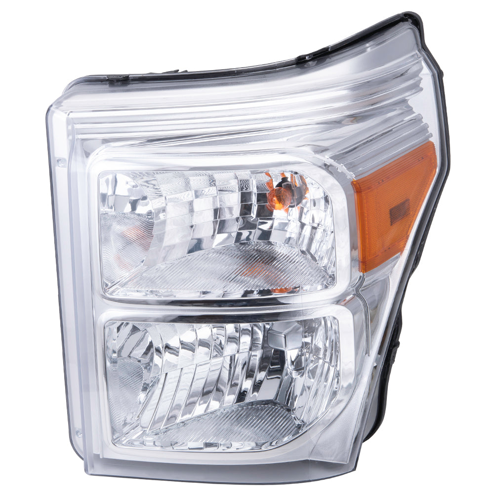 Brock Replacement Driver Left Halogen Combination Headlight Assembly Compatible With 2011-2016 Ford F-Series Super Duty