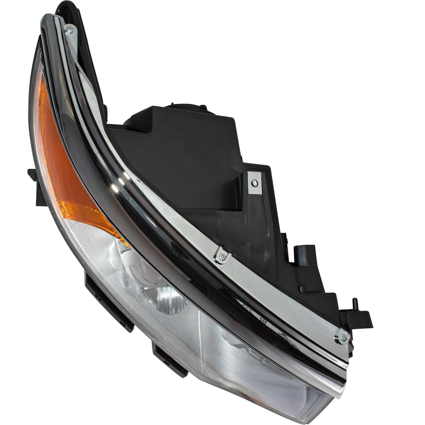 Halogen Combination Headlight Assembly With Chrome Bezel Passenger Side Right For 2011-2014 Ford Edge SE/Limited/SEL