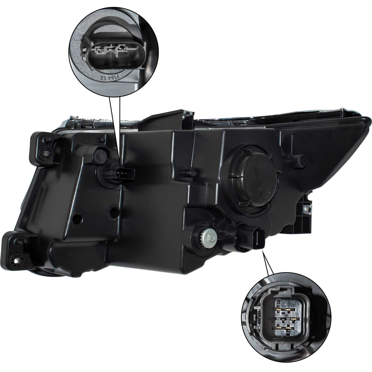 Halogen Combination Headlight Assembly With Chrome Bezel Passenger Side Right For 2011-2014 Ford Edge SE/Limited/SEL