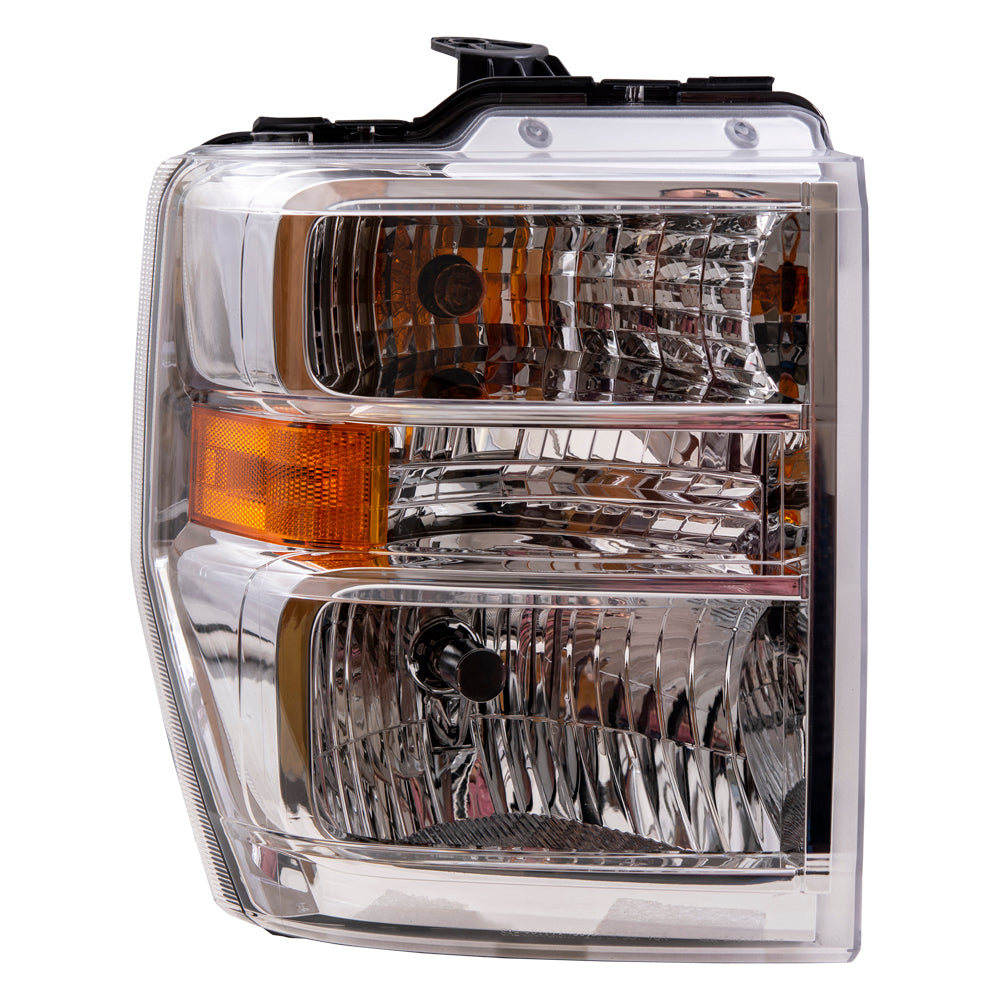 Brock Replacement Pair Set Aero Style Combination Headlights Compatible with 08-19 E-Series Econoline Van AC2Z13008D AC2Z13008C