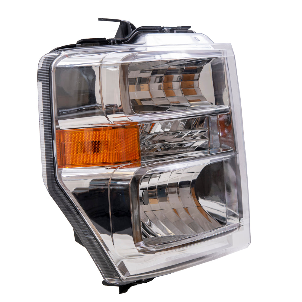 Brock Replacement Pair Set Aero Style Combination Headlights Compatible with 08-19 E-Series Econoline Van AC2Z13008D AC2Z13008C