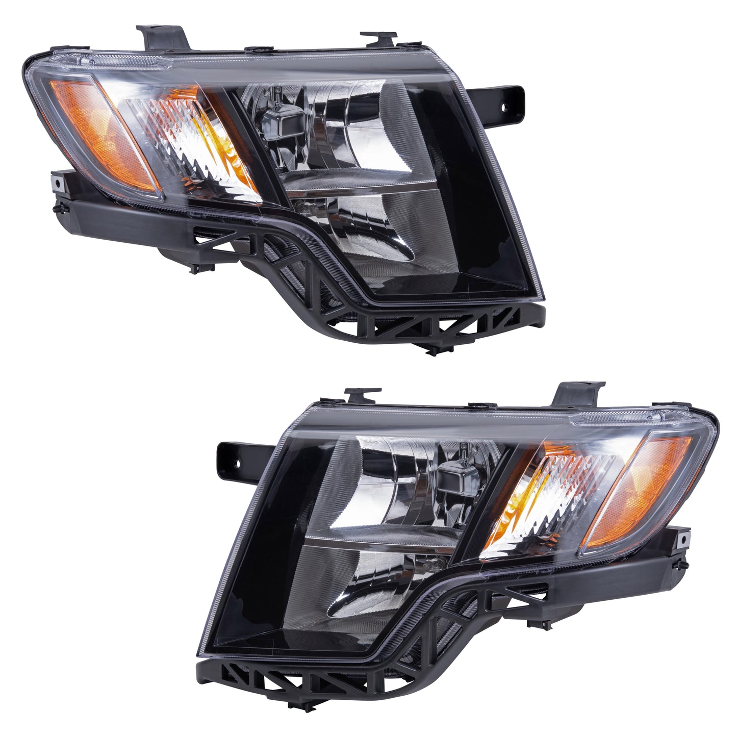 Halogen Combination Headlight Assembly Set Driver Left Passenger Right for 2009-2010 Ford Edge Sport