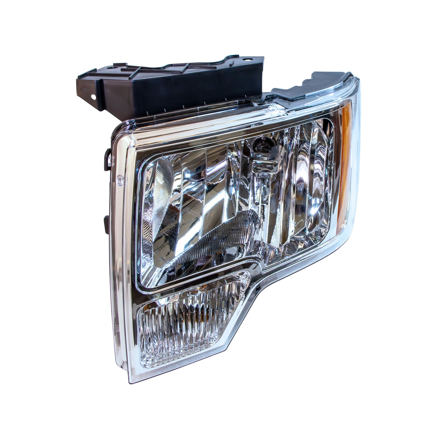 Halogen Combination Headlight Assembly Driver Left With Chrome Trim For 2009-2014 Ford F-150