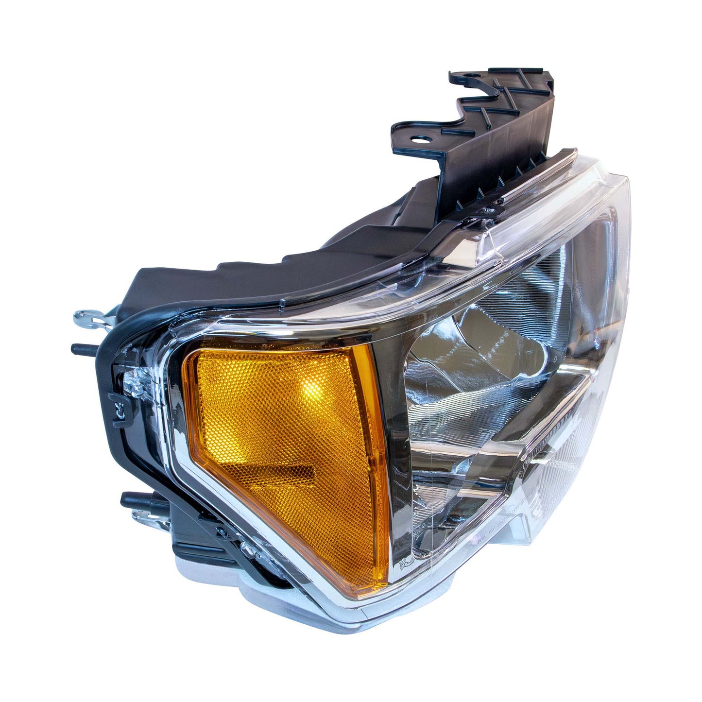 Halogen Combination Headlight Assembly Passenger Right With Chrome Trim For 2009-2014 Ford F-150