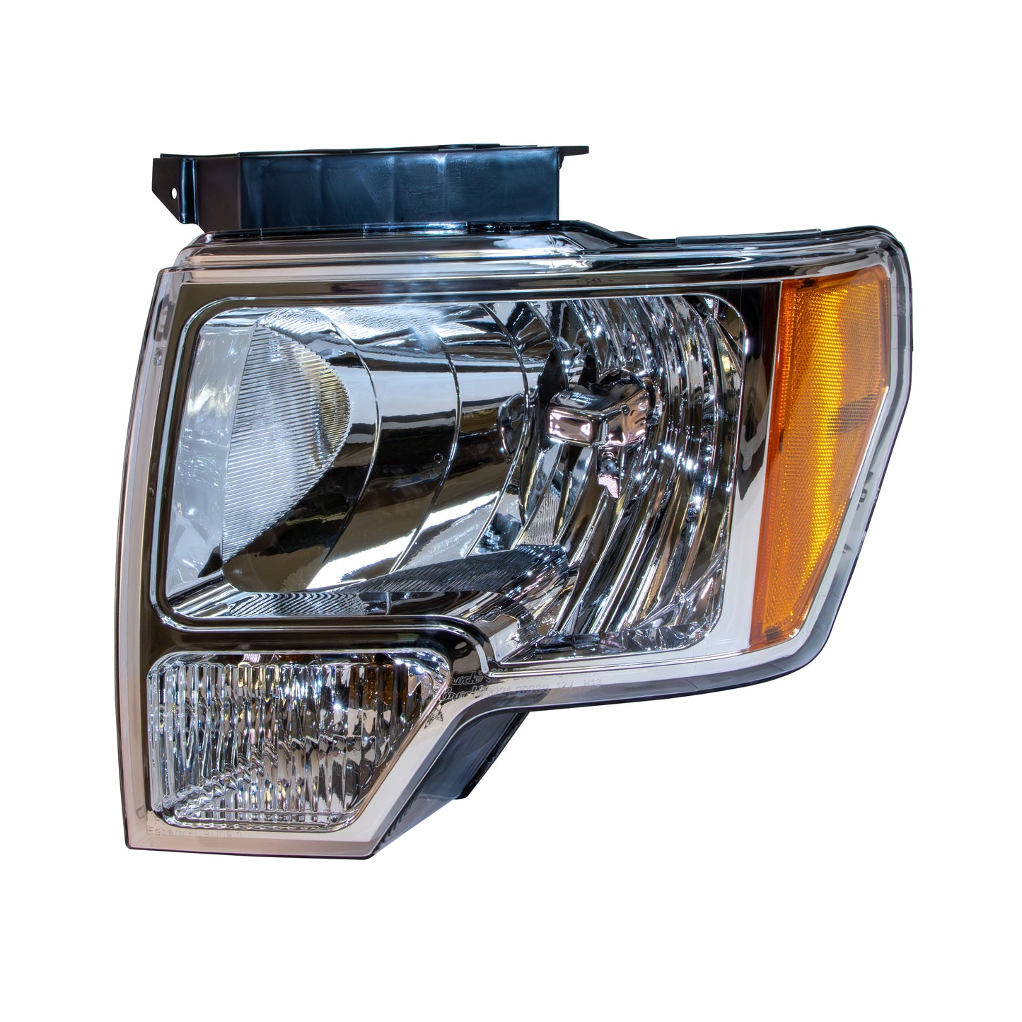 Halogen Combination Headlight Assembly Set Driver Left Passenger Right With Chrome Trim for 2009-2014 Ford F-150