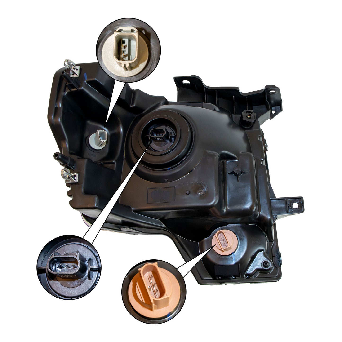 Halogen Combination Headlight Assembly Set Driver Left Passenger Right With Chrome Trim for 2009-2014 Ford F-150