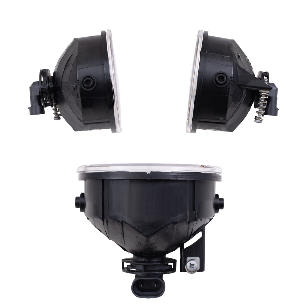 Brock Aftermarket Replacement Driver Left Passenger Right Halogen Combination Headlight Assembly With Black Bezel And Fog Lights 4 Piece Performance Set Compatible With 2011-2014 Ford F-150