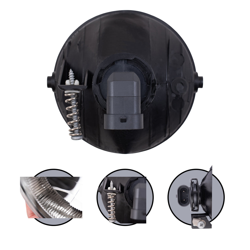 Brock Aftermarket Replacement Driver Left Passenger Right Halogen Combination Headlight Assembly With Black Bezel And Fog Lights 4 Piece Performance Set Compatible With 2011-2014 Ford F-150