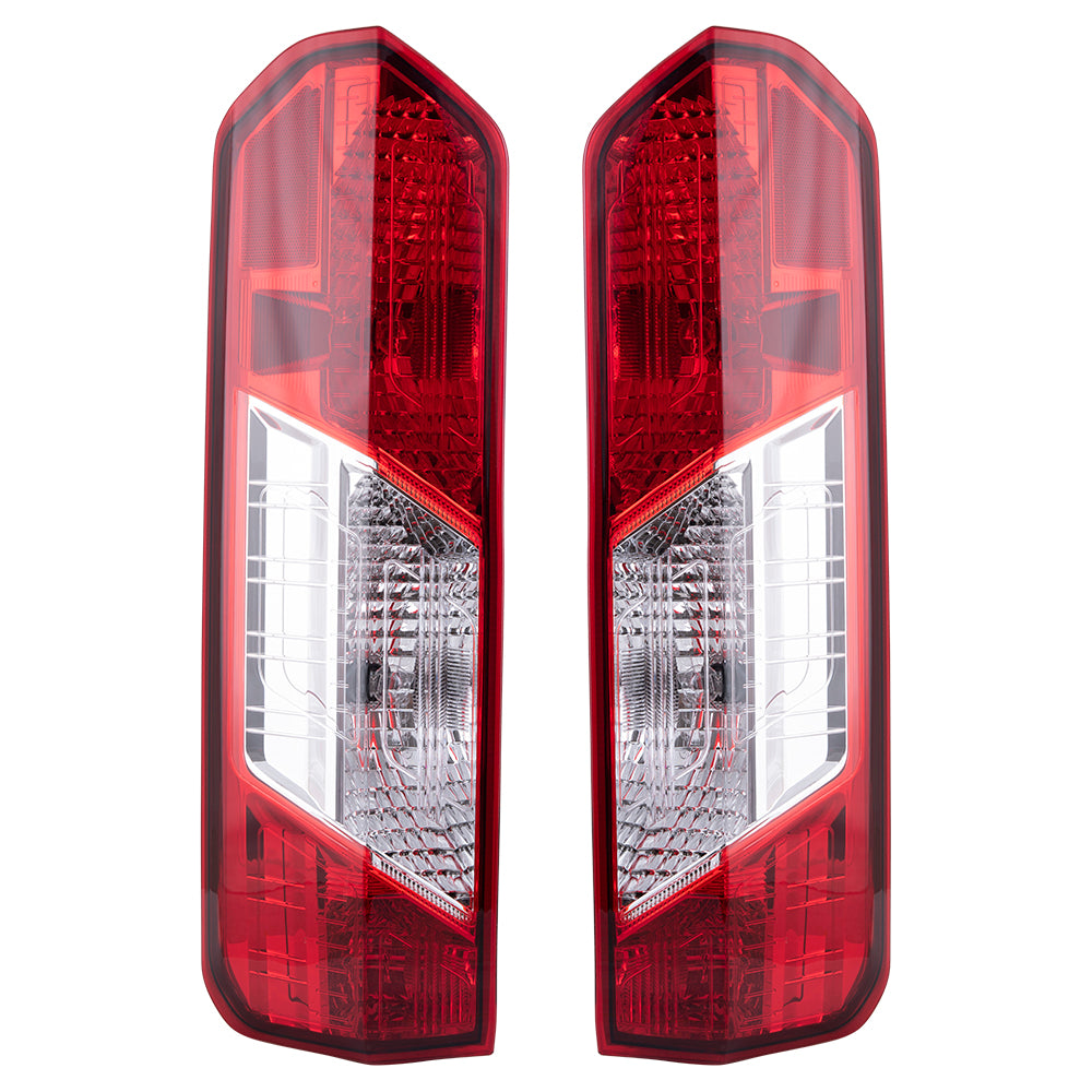 Brock Aftermarket Replacement Driver Left Passenger Right Combination Tail Light Assembly Set Compatible With 2015-2021 Ford Transit With Single Rear Wheels