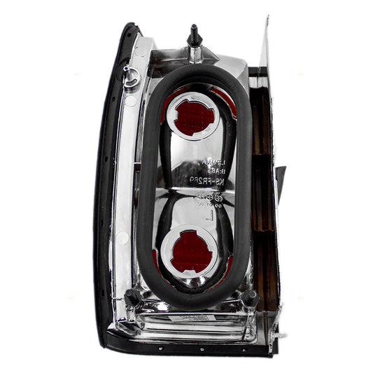Brock Replacement Passengers Taillight Tail Lamp with Chrome Trim Compatible with 1990-1997 Town Car F5VY13404A