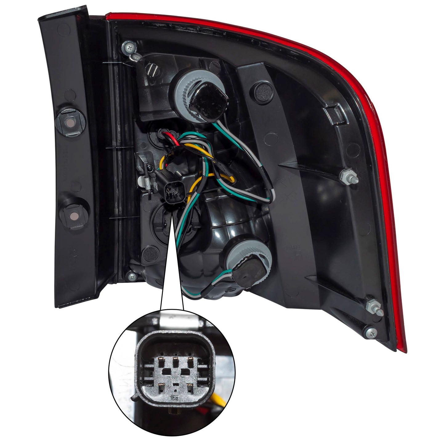 Tail Light Assembly With Red/Clear Lens Driver Side Left For 2011-2014 Ford Edge SE/Limited/SEL