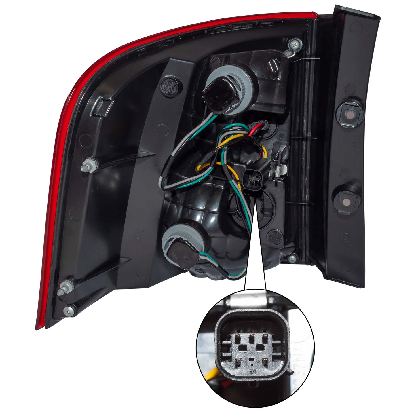 Tail Light Assembly With Red/Clear Lens Passenger Side Right For 2011-2014 Ford Edge SE/Limited/SEL