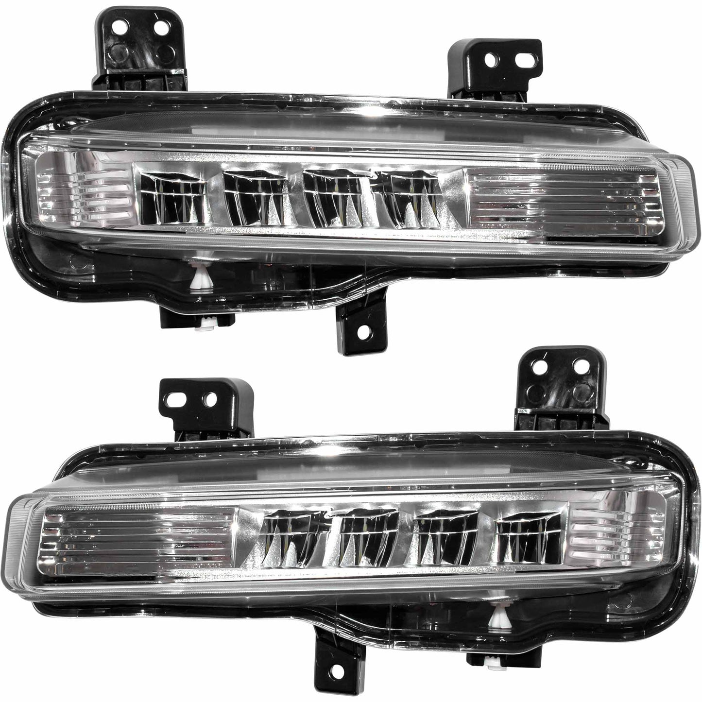 Rectangular LED Fog Light Assembly Set Driver Side Left Passenger Side Right For 2020-2024 Ford Explorer Base/XLT/ST-Line/Limited/ST/King Ranch/Platinum 2020-2023 Ford Explorer Hybrid
