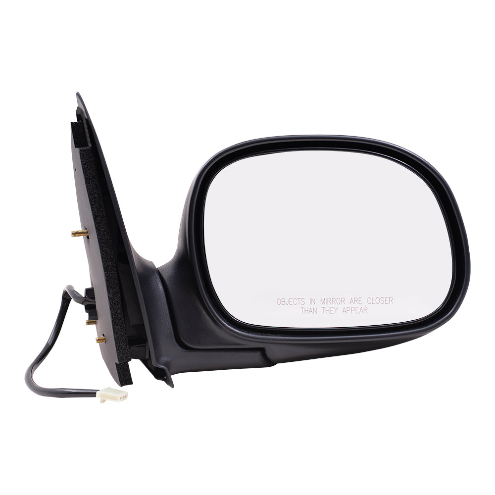 Brock Aftermarket Replacement Pair of Power Mirror Paint To Match Cap Black Without Heat-Signal With Adapter Set Compatible With 1997-2003 Ford F-150 Standard Cab/Extended Cab - Does Not Fit SuperCrew