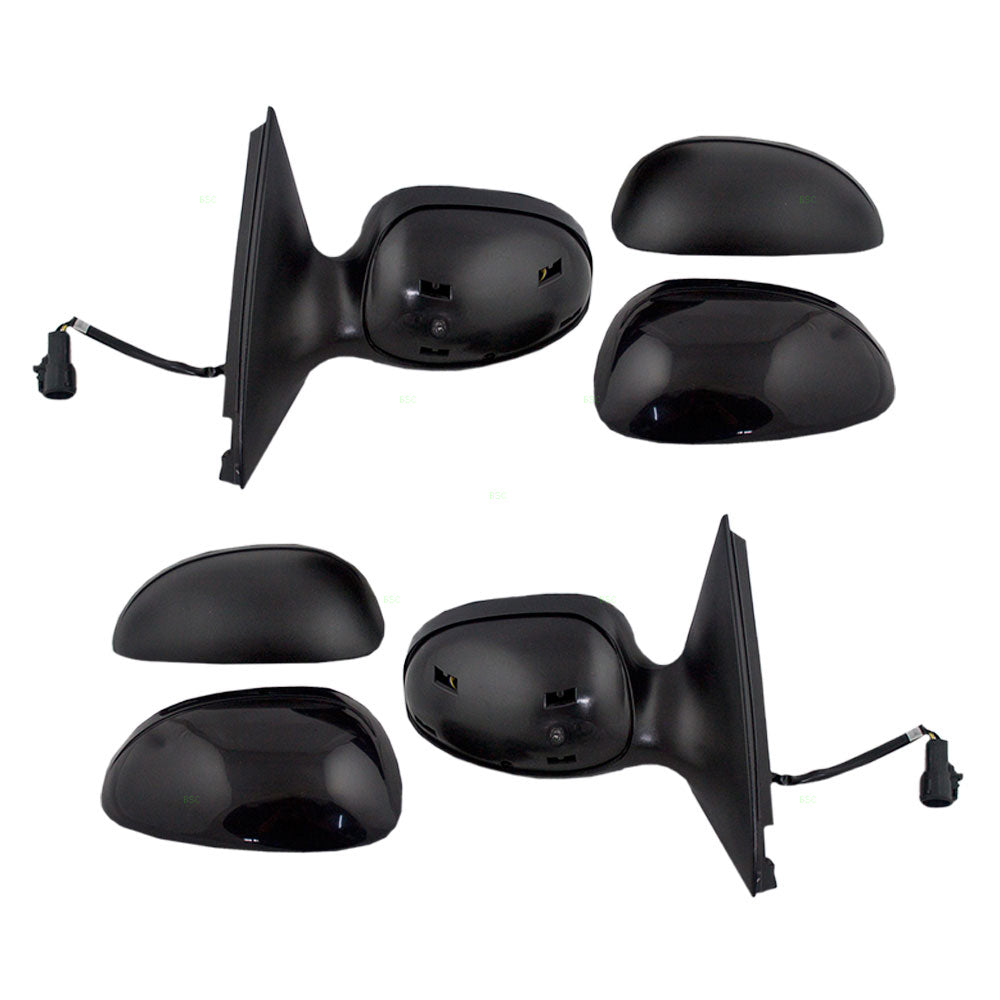 Brock Replacement Driver and Passenger Side Power Mirrors Textured and Paint to Match Black Covers Non-Foldaway with Heat without Puddle Light Compatible with 2000-2007 Taurus & 2000-2005 Sable