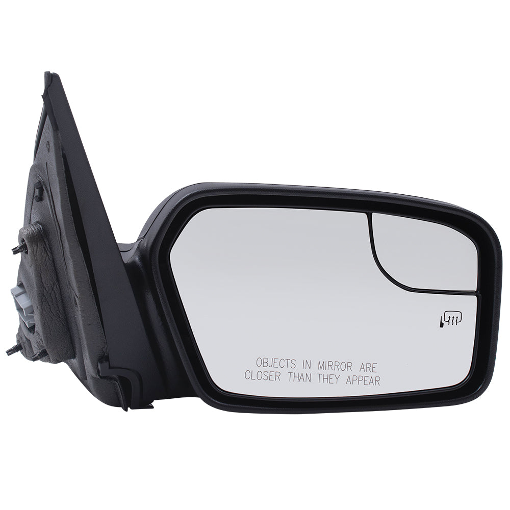 Brock Replacement Driver and Passenger Side Power Mirrors Textured Black with Heat without Puddle Light or Blind Spot Information System Compatible with 2011-2012 Fusion