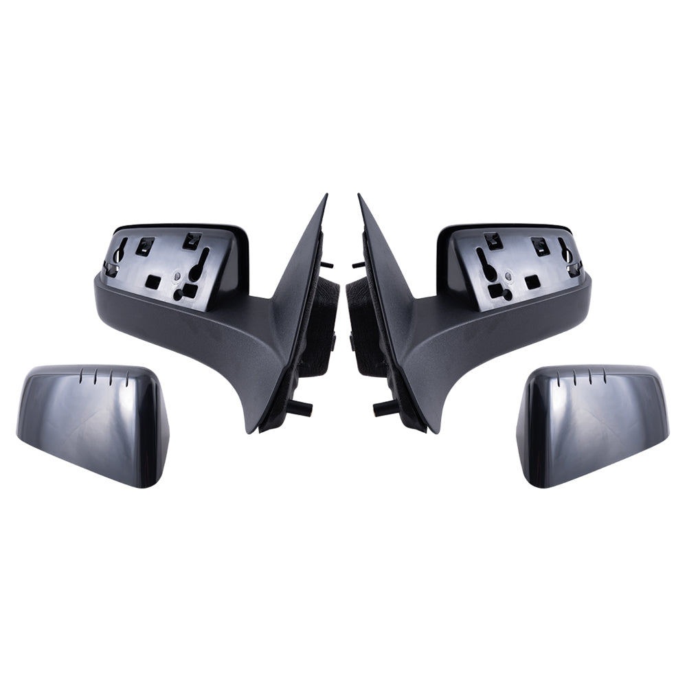 2008-2011 Ford Focus Power Mirror With Heat Textured Black Base With Paint To Match Black Cover Set LH+RH