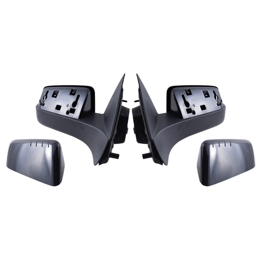 2008-2011 Ford Focus Power Mirror With Heat Textured Black Base With Paint To Match Black Cover Set LH+RH