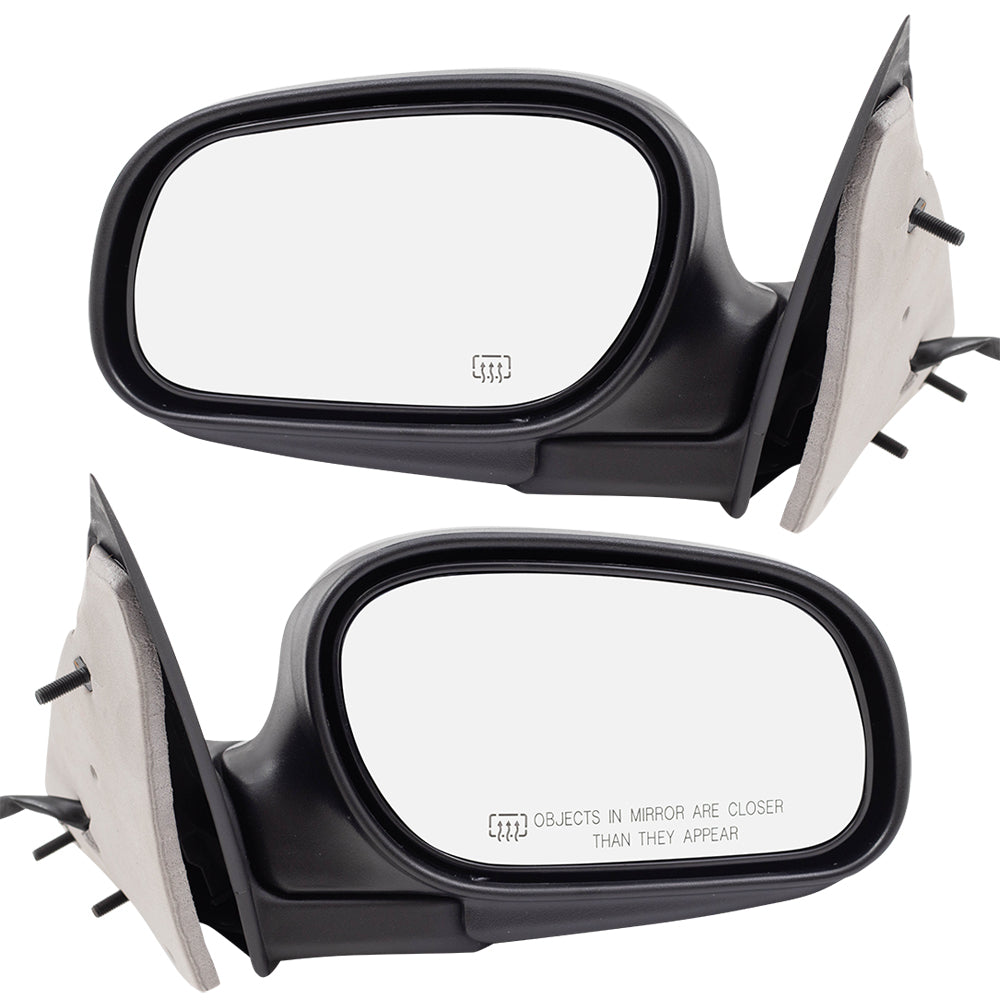 Brock Aftermarket Replacement Driver Left Passenger Right Power Mirror Set Paint to Match Black with Heat Compatible with 2009-2011 Ford Crown Victoria
