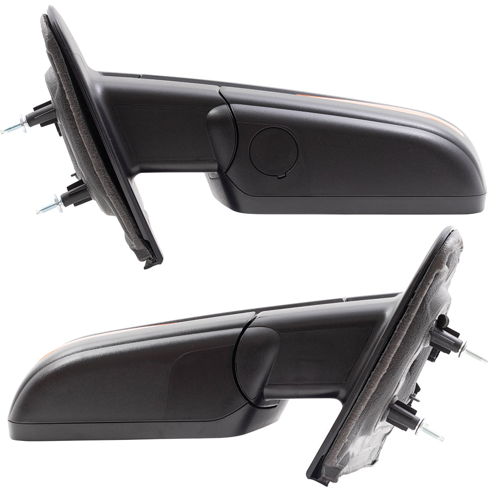 Brock Replacement Driver and Passenger Side Pedestal Type Power Mirrors Paint to Match Black with Heat, Signal, Memory, Reflector, Spotter Glass and Manual Folding Compatible with 2009-2014 F-150