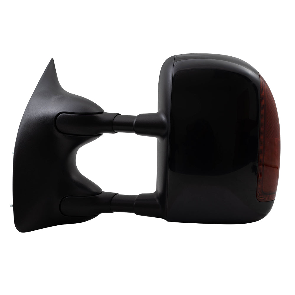 Brock Replacement Drivers Telescopic Tow Power Side View Mirror Heated Signal Compatible with 2003-2007 F250 F350 F450 Super Duty Pickup Truck