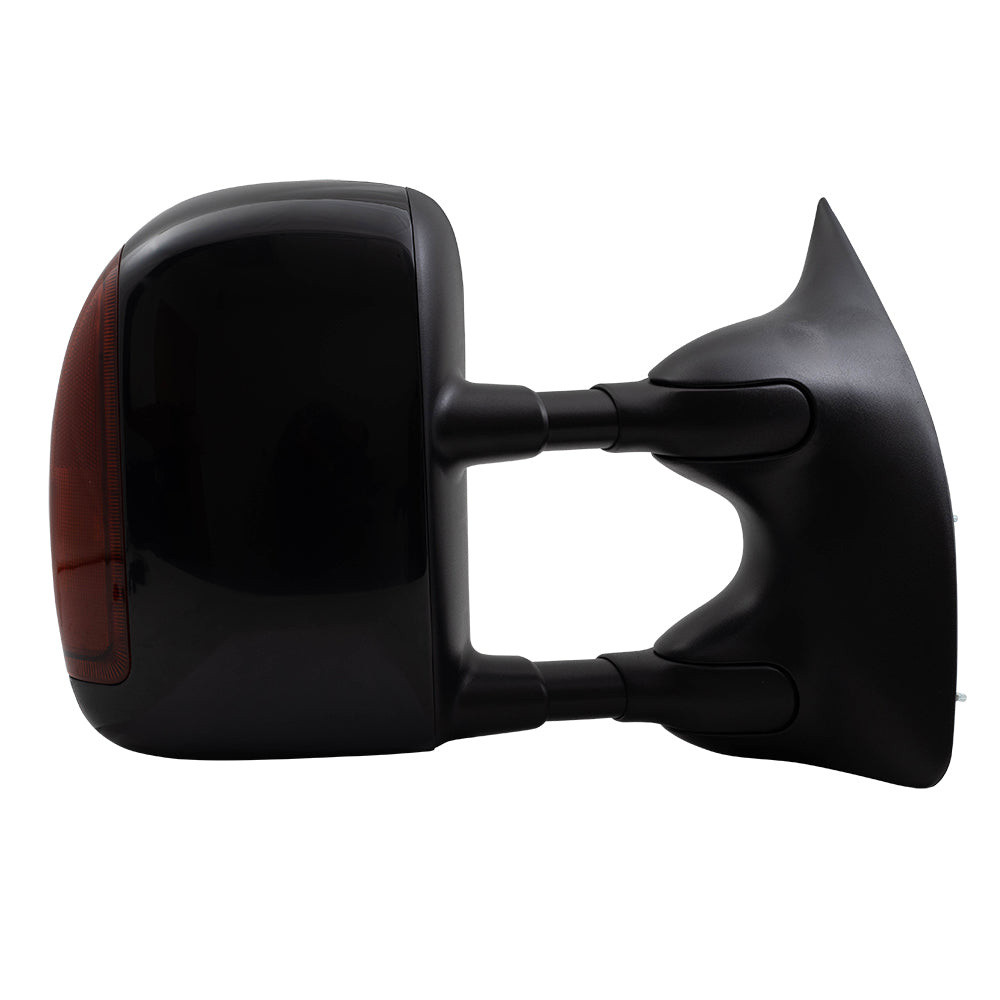 Brock Replacement Passengers Telescopic Tow Power Side View Mirror Heated Signal Compatible with 2003-2007 F250 F350 F450 Super Duty Pickup
