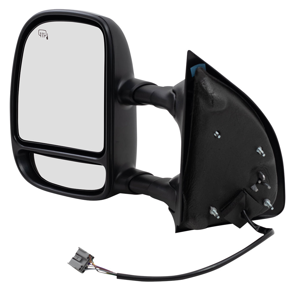 Brock Replacement Drivers Telescopic Tow Power Side View Mirror Heated Signal Compatible with 2003-2007 F250 F350 F450 Super Duty Pickup Truck