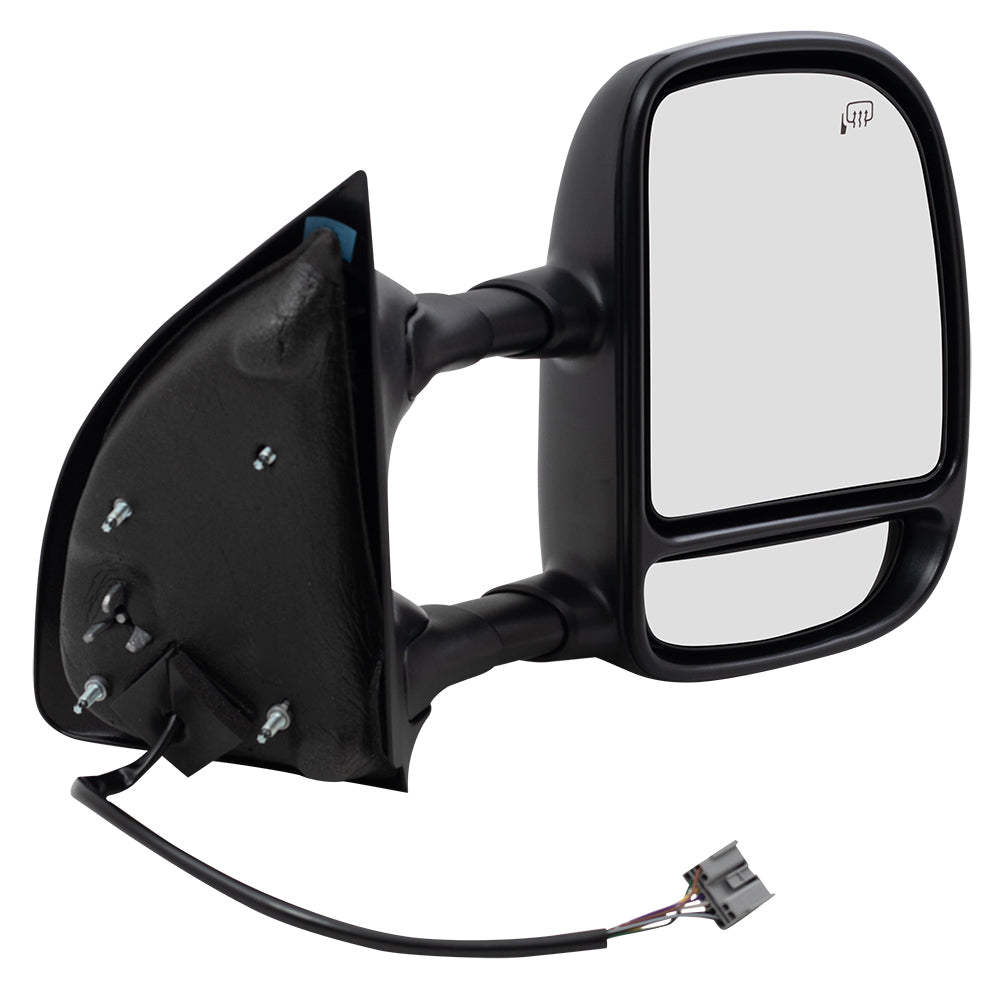 Brock Replacement Passengers Telescopic Tow Power Side View Mirror Heated Signal Compatible with 2003-2007 F250 F350 F450 Super Duty Pickup
