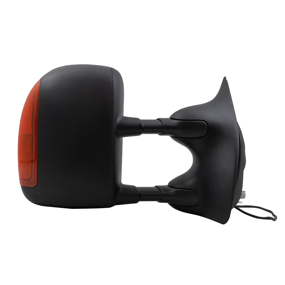 Brock Replacement Driver and Passenger Telescopic Tow Power Mirrors Heated Signal Textured Compatible with 03-07 Super Duty Pickup Truck Excursion