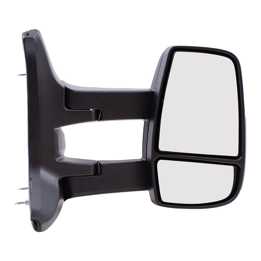 Replacement Passenger Side Manual Mirror with Dual Long Arms Compatible with 2015-2019 Transit Van with Low Roof