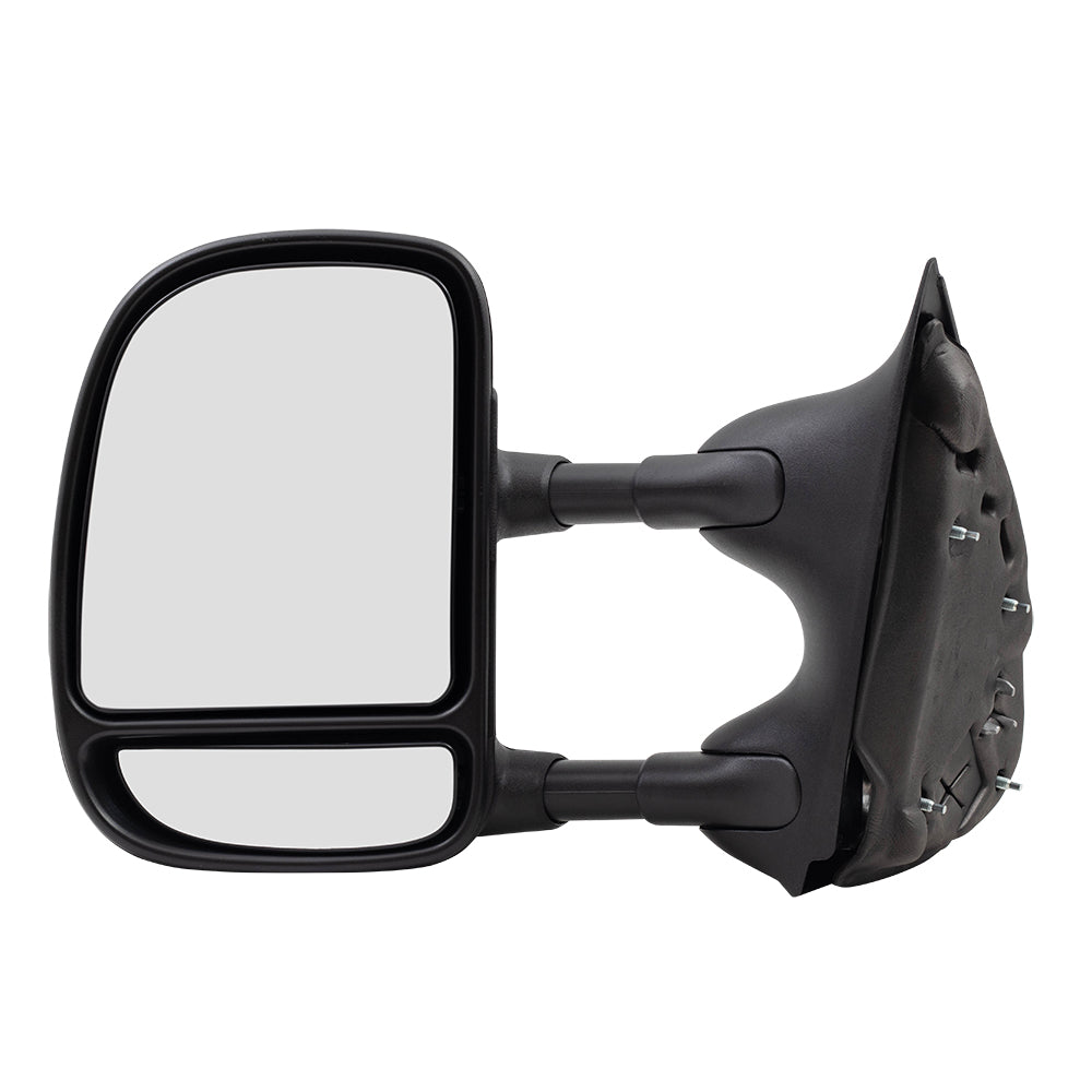 Brock Replacement Drivers Manual Tow Side Mirror Telescopic Dual Arms Double Swing Compatible with 1999-2007 Super Duty Pickup Truck 3C3Z17683AAA
