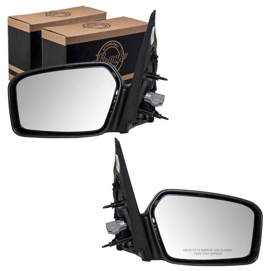 Driver and Passenger Power Side View Mirrors with Textured Bases & Smooth Covers Replacement for 2006-2010 Fusion Milan