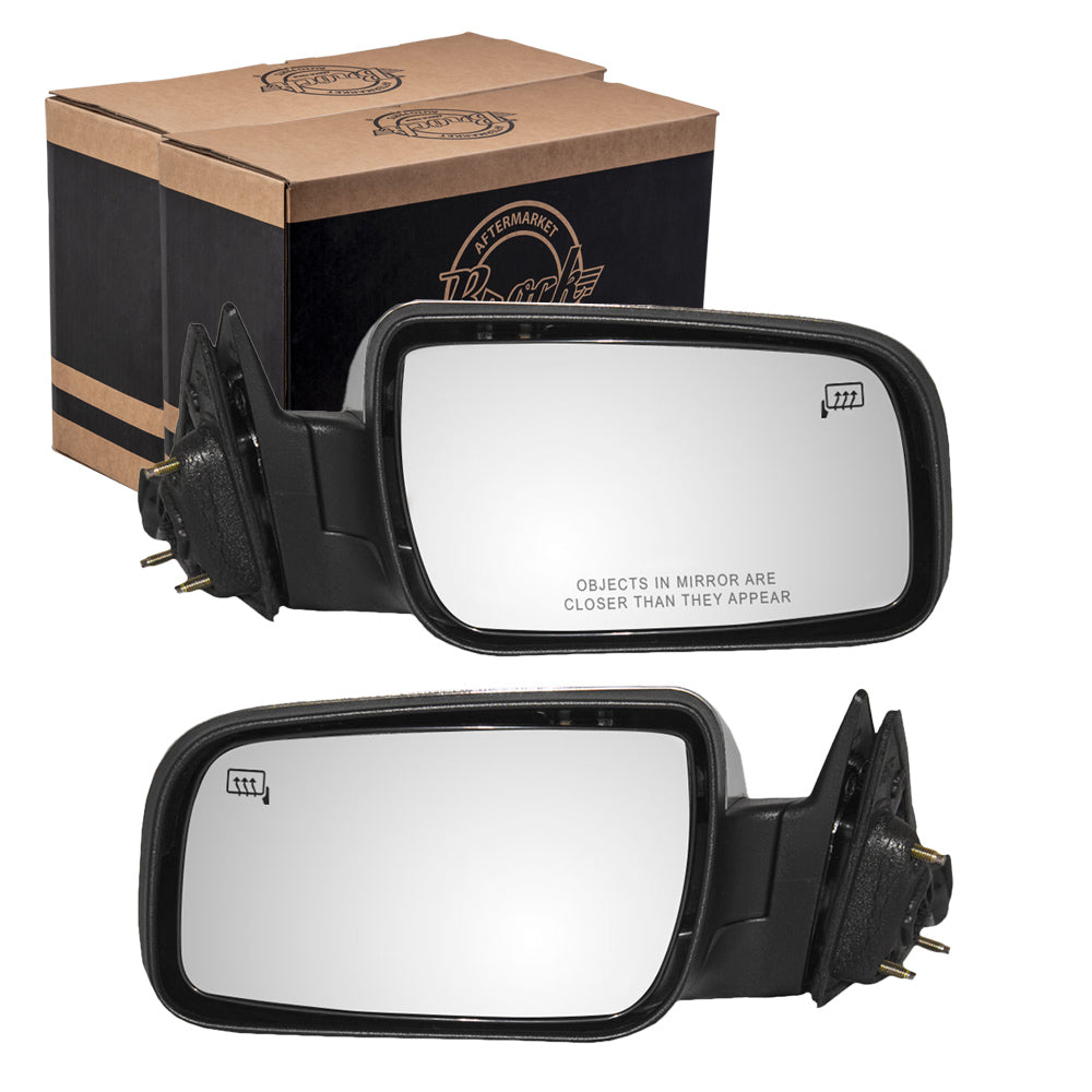 Driver and Passenger Power Side View Mirrors Heated Puddle Lamp Satin Chrome Covers Replacement for 2008-2009 Taurus Sable 8G1Z17683F 8G1Z17682F