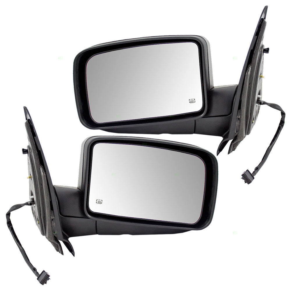 Driver and Passenger Power Side View Mirrors Heated Puddle Lamp Textured Replacement for 2004 2005 2006 Expedition