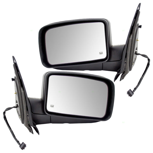 Driver and Passenger Power Side View Mirrors Heated Puddle Lamp Textured Replacement for 2004 2005 2006 Expedition