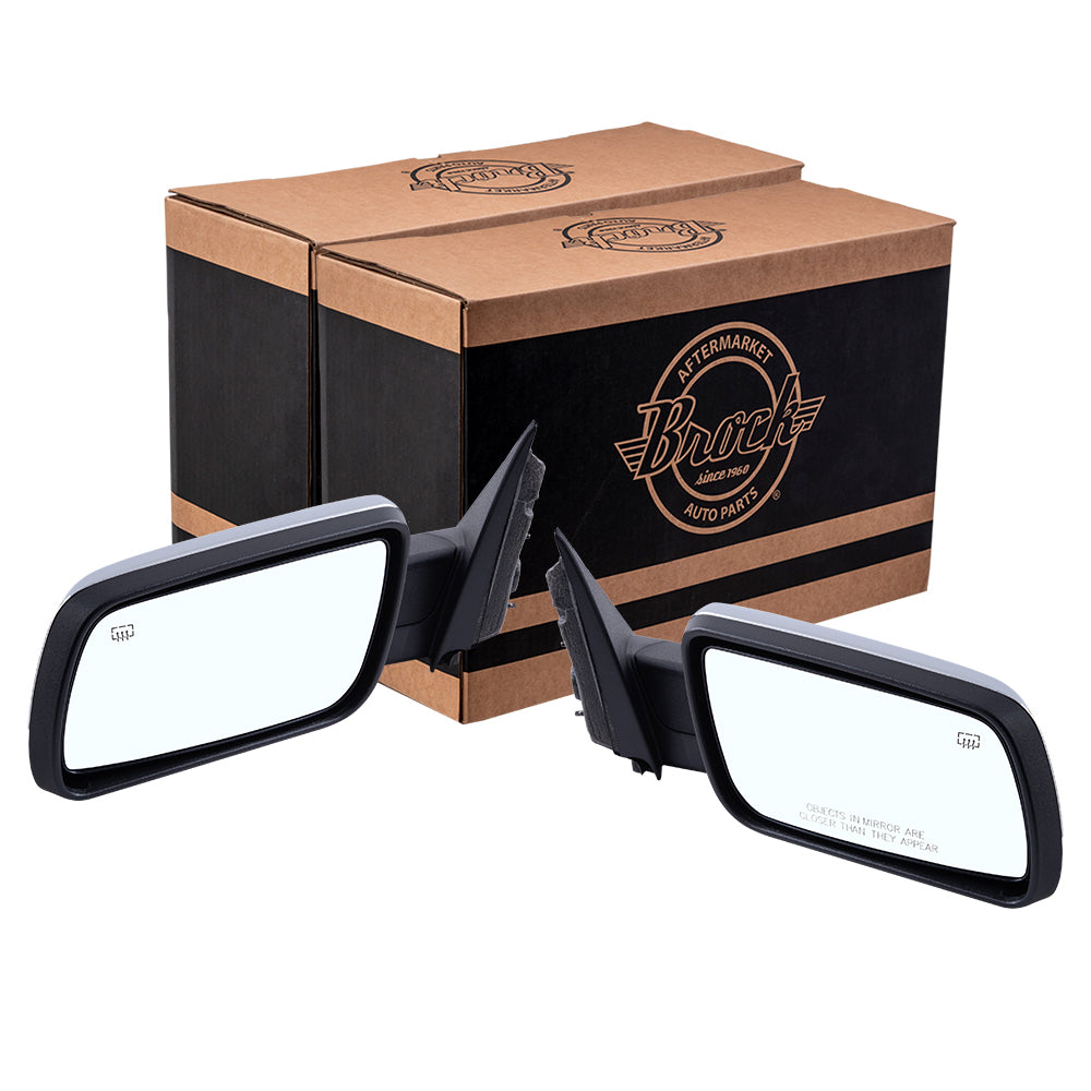 2009-2012 Ford Flex Power Mirror Chrome Cover With Heat-Puddle Light-Memory Set LH+RH