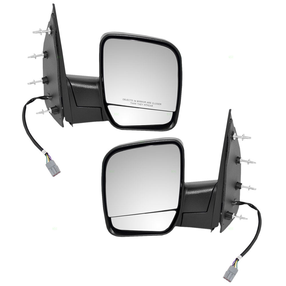 Driver and Passenger Power Side View Mirrors Dual Glass Puddle Lamp w/ 4 Mounting Points Replacement for 2002-2007 E-Series Van 2C2Z17683BAB 2C2Z17682BAB