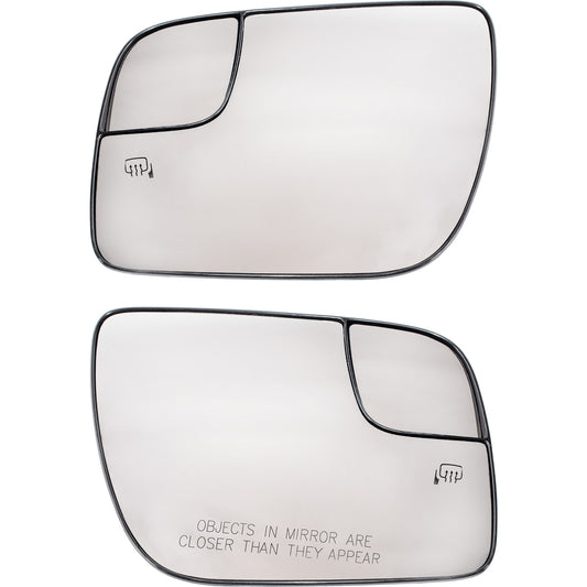 Door Mirror Glass and Base Set Driver Side Left Passenger Side Right With Heat-Spotter Glass Without Signal-Blind Spot Detection for 2016-2019 Ford Explorer 2013-2019 Ford Explorer Police Interceptor